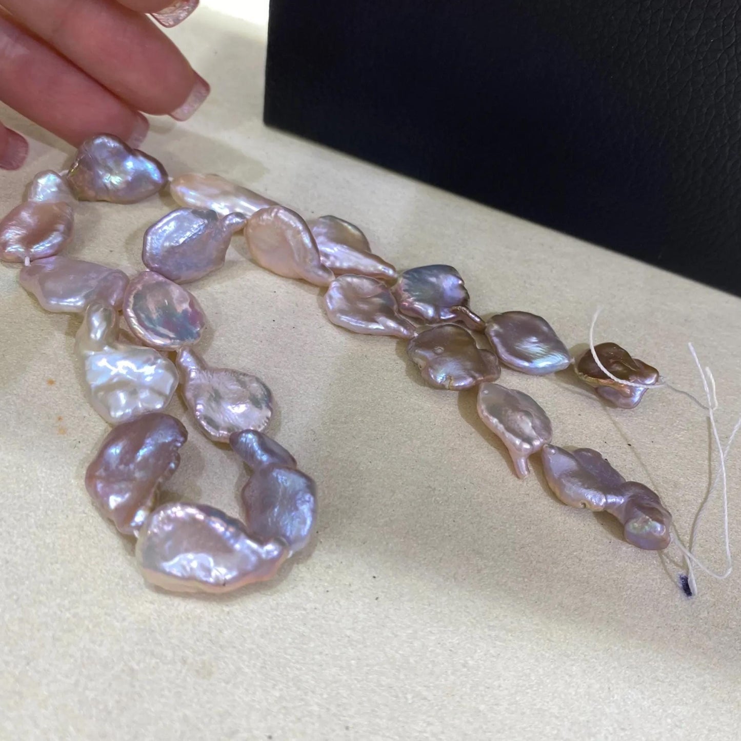 Große barocke Süßwasserperlen in Lavendel, Chunky Nugget-Perlen ca. 13mm, DIY Schmuckherstellung, Boho Bastelperlen 1 Strang