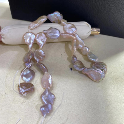 Große barocke Süßwasserperlen in Lavendel, Chunky Nugget-Perlen ca. 13mm, DIY Schmuckherstellung, Boho Bastelperlen 1 Strang