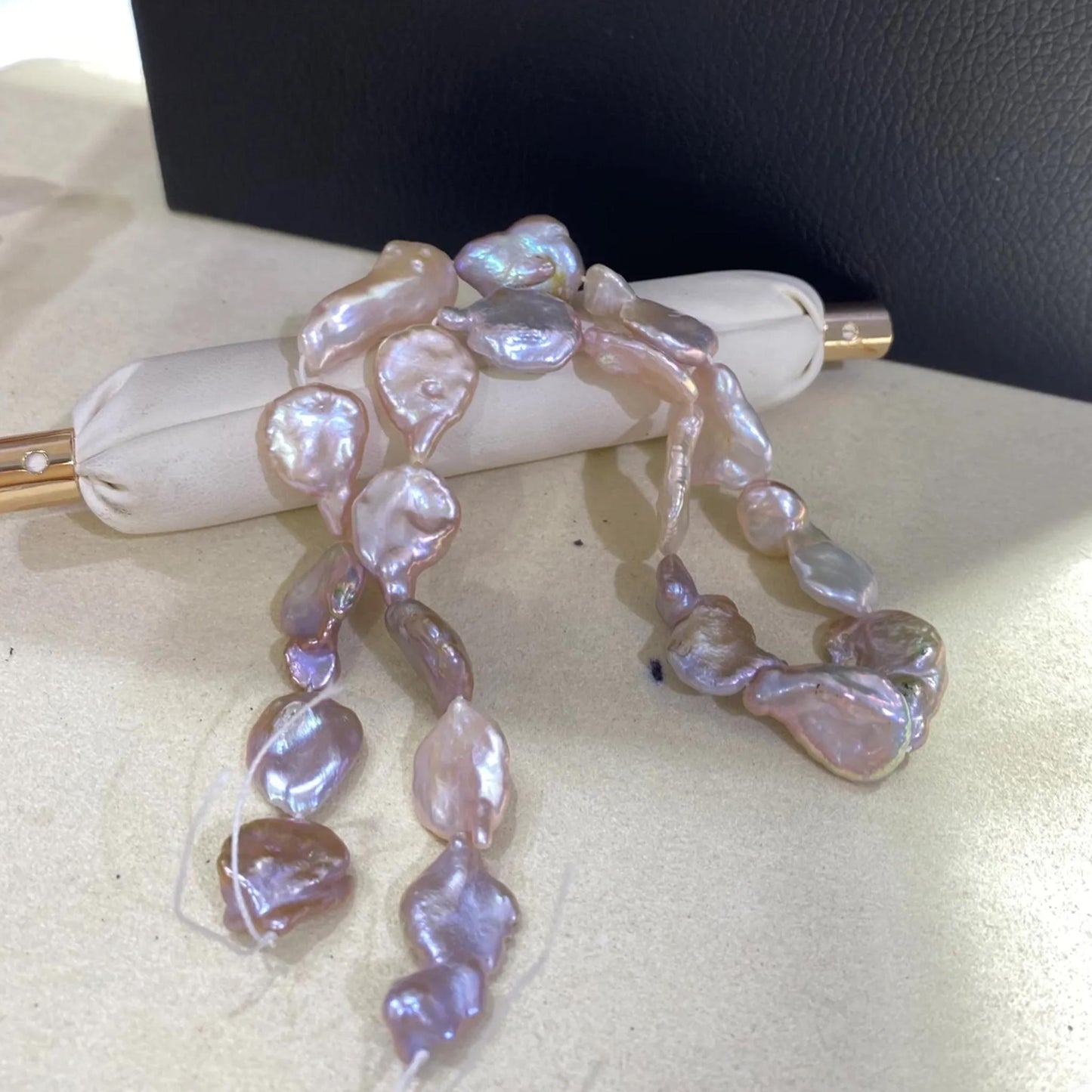 Große barocke Süßwasserperlen in Lavendel, Chunky Nugget-Perlen ca. 13mm, DIY Schmuckherstellung, Boho Bastelperlen 1 Strang