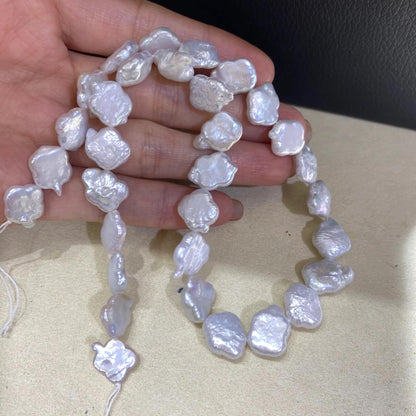 Handgemachte Barock-Perlenkette aus Süßwasserperlen – Unregelmäßige Cloud Nugget Perlen für Schmuckdesign, ca. 12mm groß