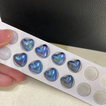 Herz Barockperlen blau Süßwasserperlen, romantische DIY Schmuckperlen für Anhänger, Ohrringe, Halsketten, ca. 13mm handgemacht