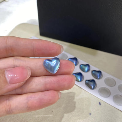 Herz Barockperlen blau Süßwasserperlen, romantische DIY Schmuckperlen für Anhänger, Ohrringe, Halsketten, ca. 13mm handgemacht