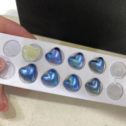 Herz Barockperlen blau Süßwasserperlen, romantische DIY Schmuckperlen für Anhänger, Ohrringe, Halsketten, ca. 13mm handgemacht