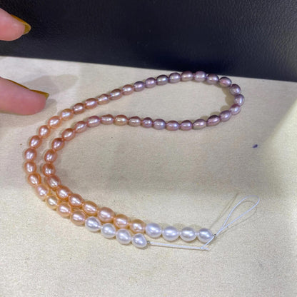 Handgemachte bunte Süßwasserperlen Strang Perlen, natürliche ovale Reisperlen für Schmuckherstellung, mehrfarbige DIY Schmuckperlen