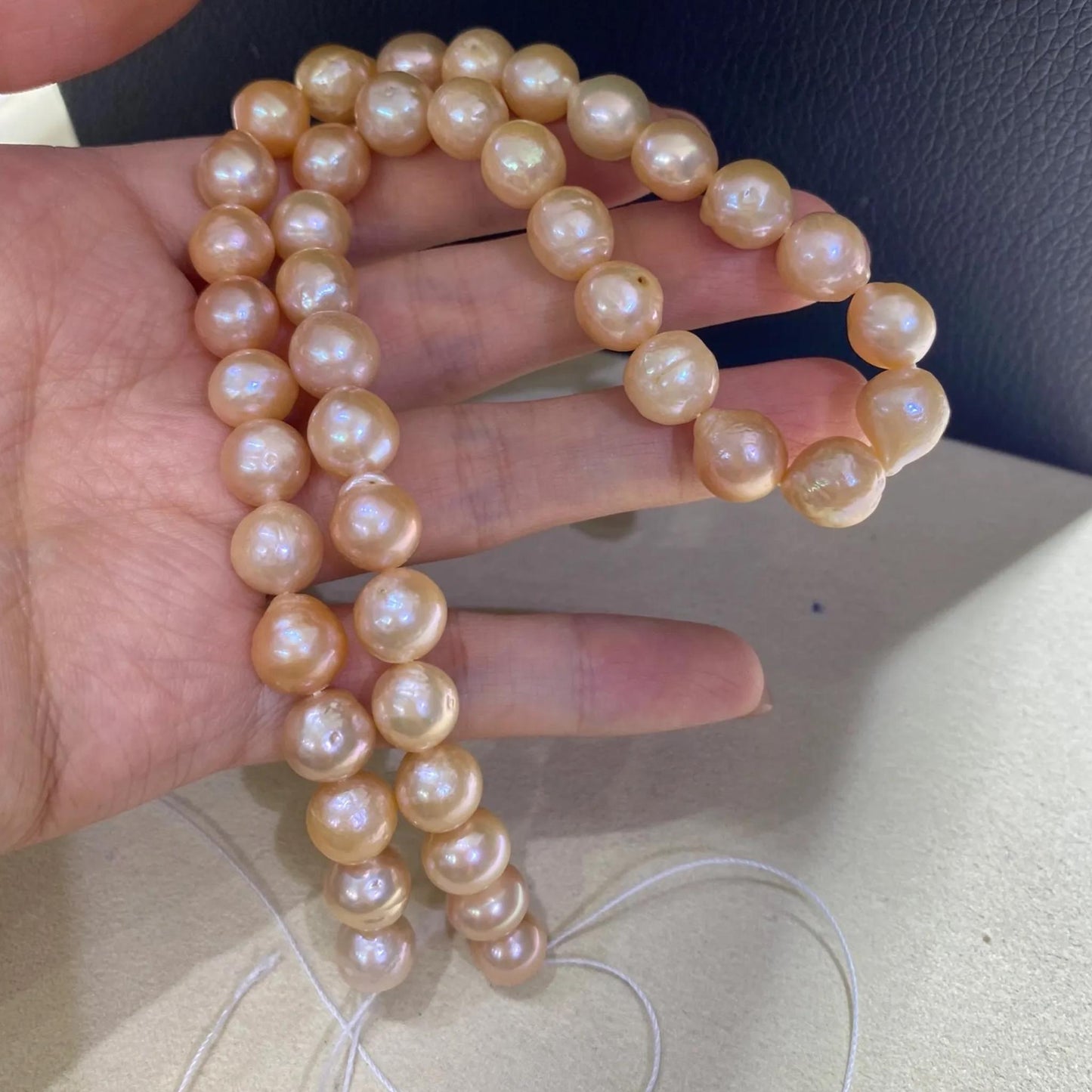 Peach Süßwasserperlen Strang, Barock Perlen für Schmuckherstellung, Natürliche Orange Perlen lose DIY Schmuck Perlenmaterial