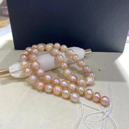 Peach Süßwasserperlen Strang, Barock Perlen für Schmuckherstellung, Natürliche Orange Perlen lose DIY Schmuck Perlenmaterial