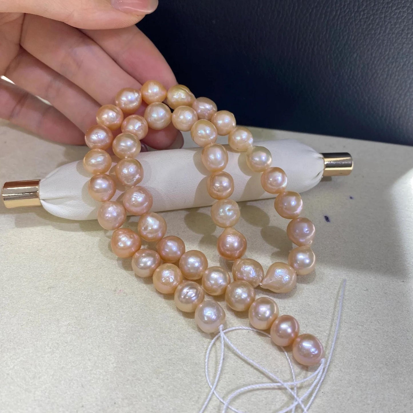 Peach Süßwasserperlen Strang, Barock Perlen für Schmuckherstellung, Natürliche Orange Perlen lose DIY Schmuck Perlenmaterial