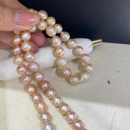 Peach Süßwasserperlen Strang, Barock Perlen für Schmuckherstellung, Natürliche Orange Perlen lose DIY Schmuck Perlenmaterial