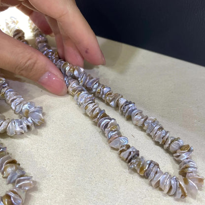 Natürliche Keshi Süßwasserperlen Strang, unregelmäßige Nugget Chips, DIY Schmuckherstellung, Boho Halskette Armband Perlen