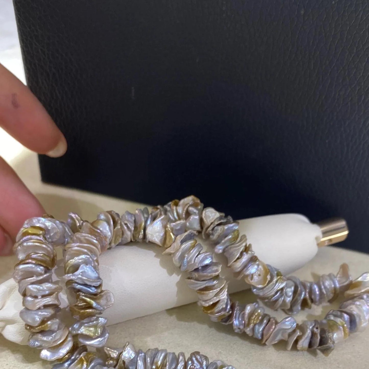 Natürliche Keshi Süßwasserperlen Strang, unregelmäßige Nugget Chips, DIY Schmuckherstellung, Boho Halskette Armband Perlen