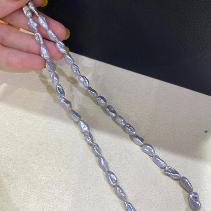 Unregelmäßige graue Süßwasserperlen Barockperlen DIY Schmuckperlen handgemacht für Kette Armband Ohrringe Chunky Nugget Perlen