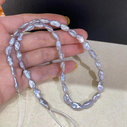 Unregelmäßige graue Süßwasserperlen Barockperlen DIY Schmuckperlen handgemacht für Kette Armband Ohrringe Chunky Nugget Perlen