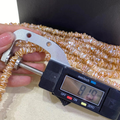 Natürliche Barockperlen in Orangeton – Blütenförmige Süßwasser-Keshi-Perlen für DIY-Schmuck & Boho-Design, ca. 38cm Strang