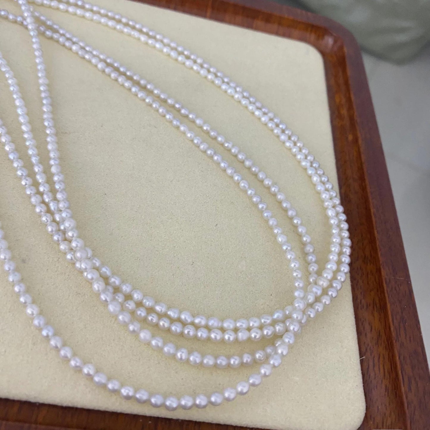 Natürliche weiße Süßwasserperlen Strang, kleine runde Perlen für DIY Schmuckherstellung, zarte Perlenkette, Mini Beads Handmade