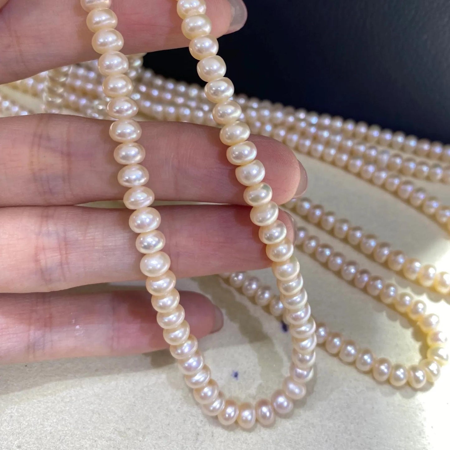 Pfirsichfarbene Süßwasserperlen Strang für DIY Schmuck, handgemachte Perlenkette, Near Round Perlen für Hochzeit oder Geschenke