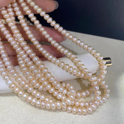 Pfirsichfarbene Süßwasserperlen Strang für DIY Schmuck, handgemachte Perlenkette, Near Round Perlen für Hochzeit oder Geschenke