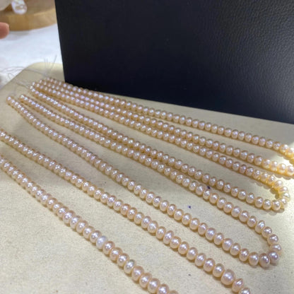 Pfirsichfarbene Süßwasserperlen Strang für DIY Schmuck, handgemachte Perlenkette, Near Round Perlen für Hochzeit oder Geschenke