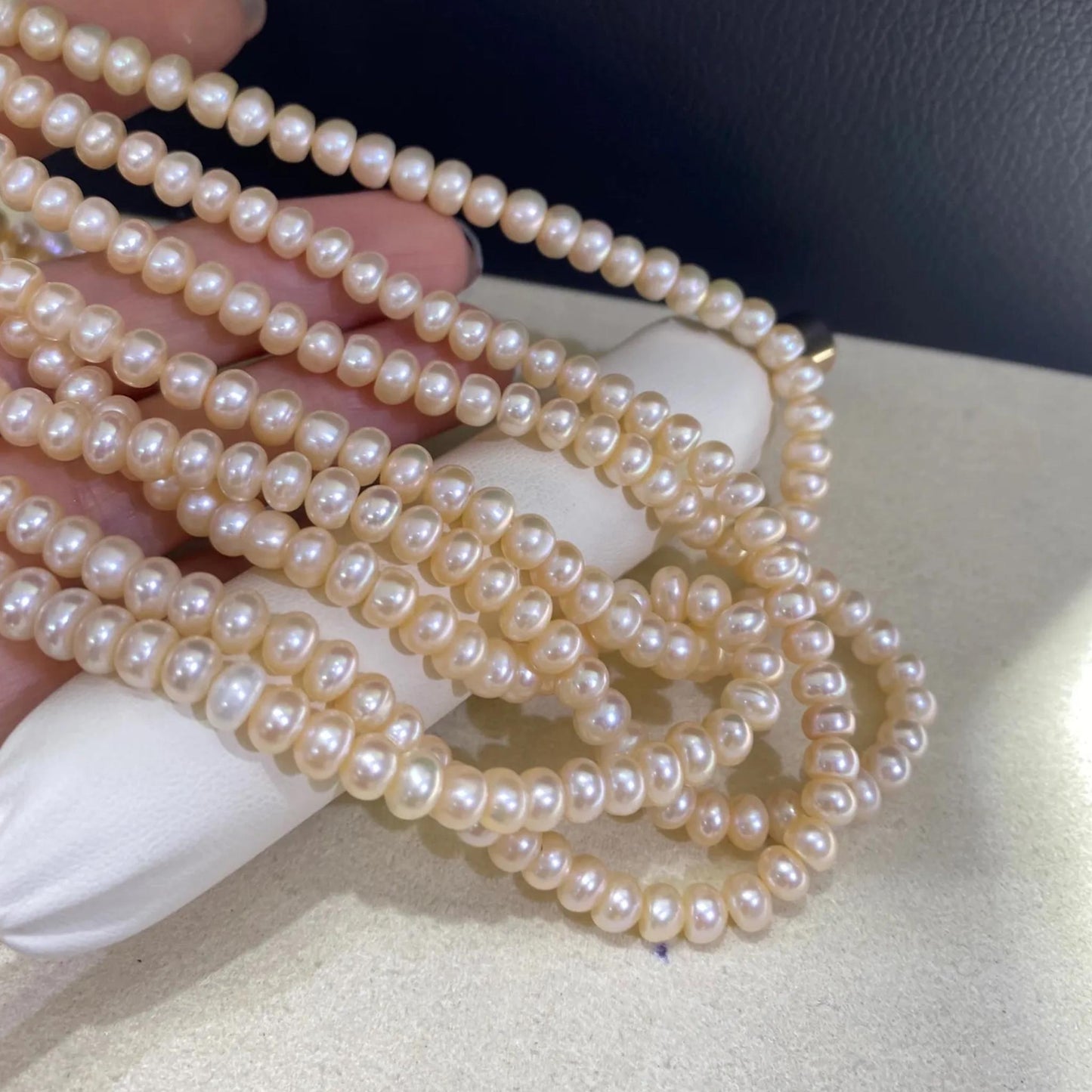 Pfirsichfarbene Süßwasserperlen Strang für DIY Schmuck, handgemachte Perlenkette, Near Round Perlen für Hochzeit oder Geschenke