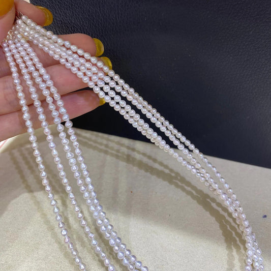 Natürliche Süßwasserperlen – Kleine unregelmäßige Nugget-Perlen in Weiß, für DIY-Schmuck, Ketten & Armbänder, ca. 3,3mm