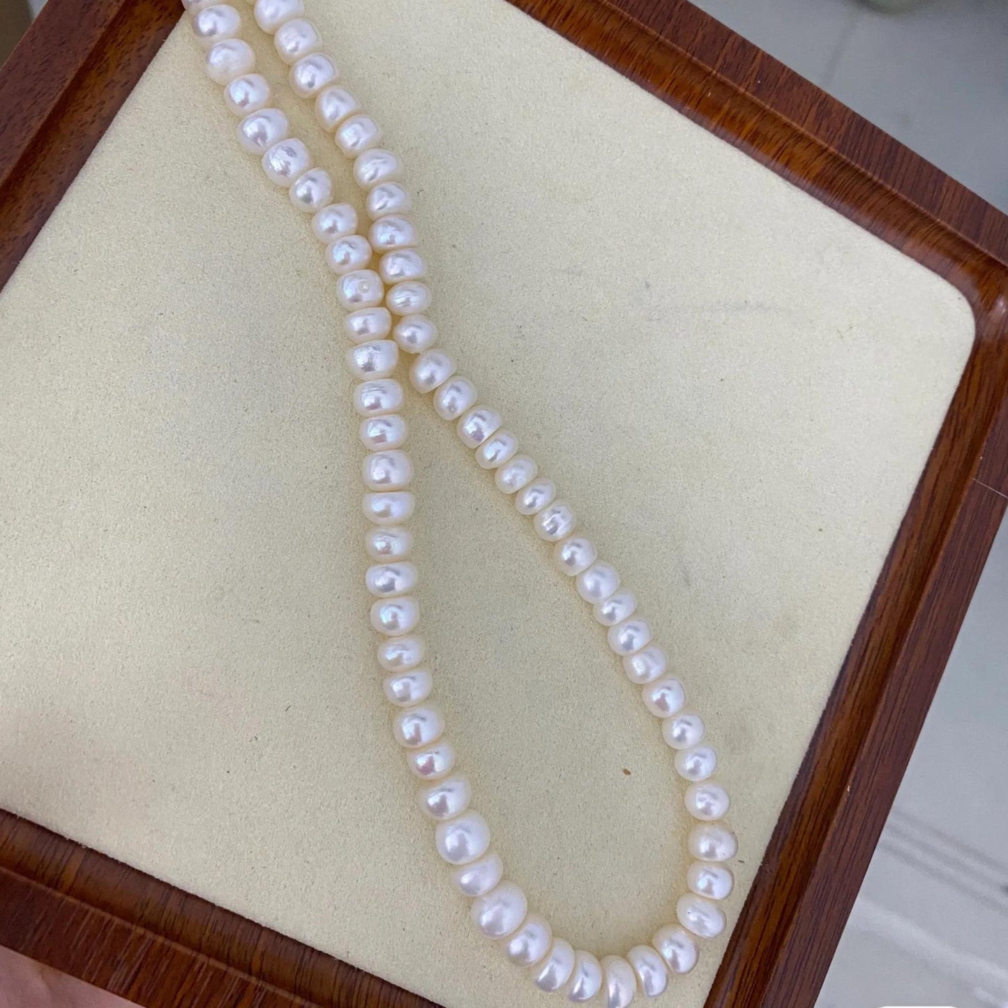 Natürliche Süßwasserperlen Strang zum Schmuck Basteln, weiße Barockperlen mit Glanz, chunky Nugget Perlen für DIY Armbänder & Ketten