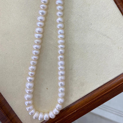 Natürliche Süßwasserperlen Strang zum Schmuck Basteln, weiße Barockperlen mit Glanz, chunky Nugget Perlen für DIY Armbänder & Ketten