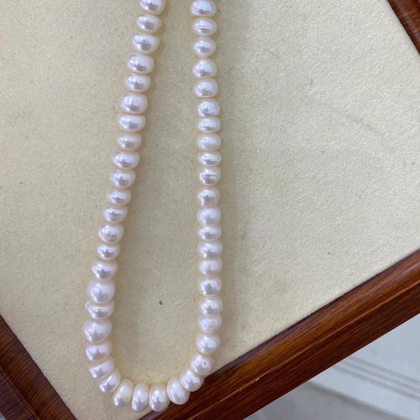 Natürliche Süßwasserperlen Strang zum Schmuck Basteln, weiße Barockperlen mit Glanz, chunky Nugget Perlen für DIY Armbänder & Ketten