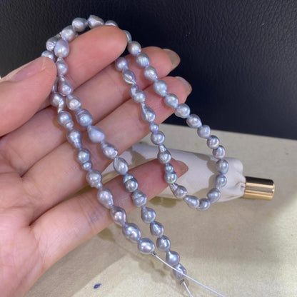 Graue barocke Süßwasserperlen für Schmuckherstellung, unregelmäßige Perlenstränge für DIY-Armband, Halskette oder Boho-Designs