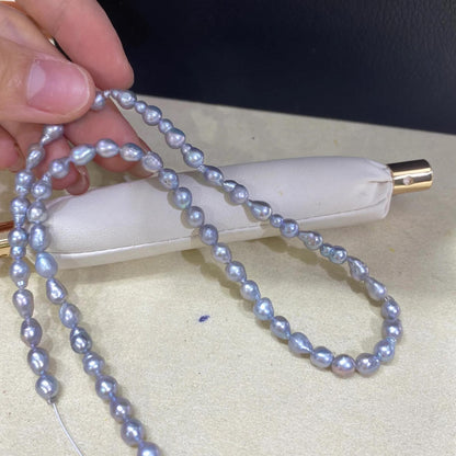 Graue barocke Süßwasserperlen für Schmuckherstellung, unregelmäßige Perlenstränge für DIY-Armband, Halskette oder Boho-Designs