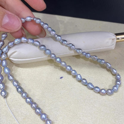 Graue barocke Süßwasserperlen für Schmuckherstellung, unregelmäßige Perlenstränge für DIY-Armband, Halskette oder Boho-Designs