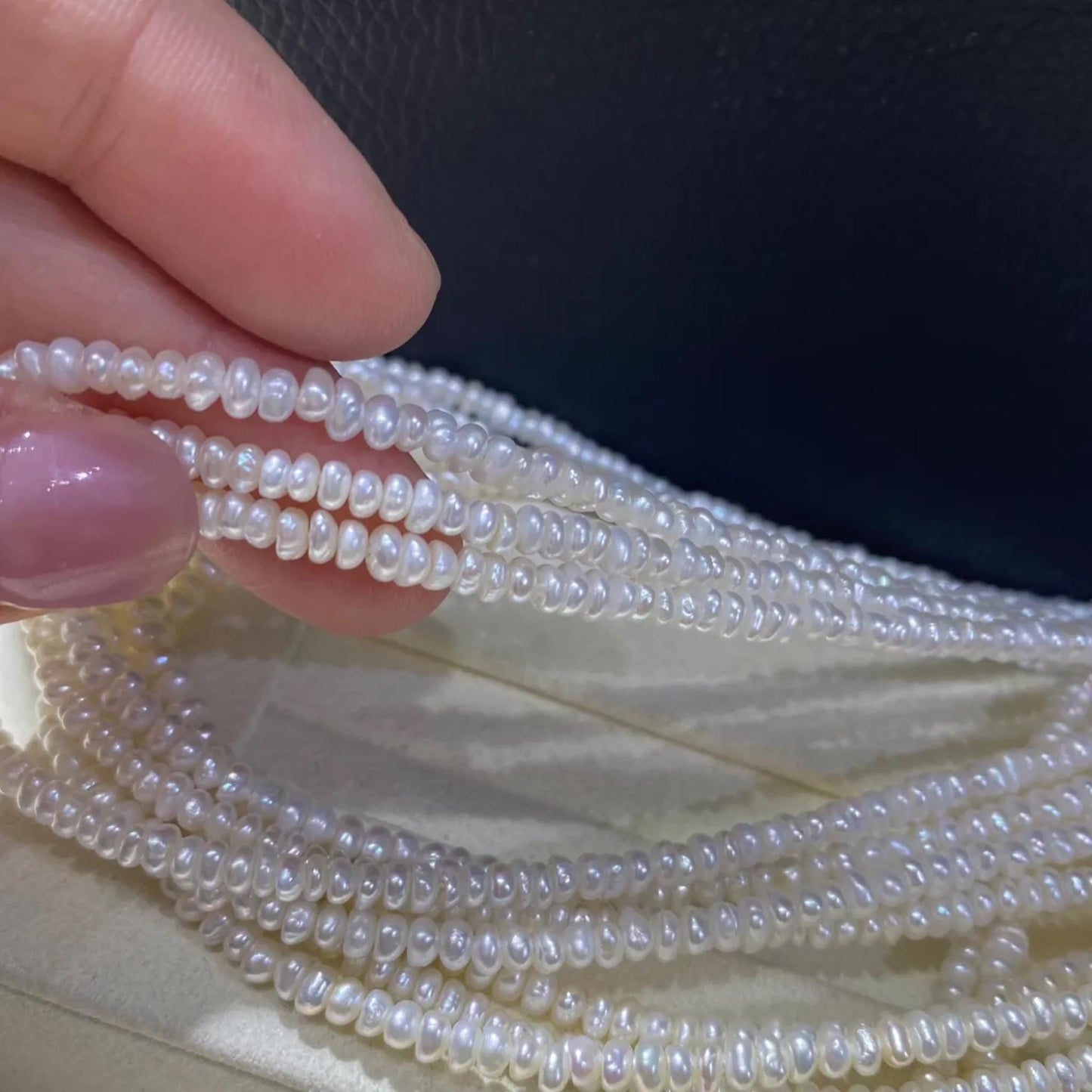 Natürliche Süßwasserperlen Weiß auf Strang, Kleine Reiskorn Perlen gebohrt für Schmuckherstellung, Oval Beads DIY Bastelperlen