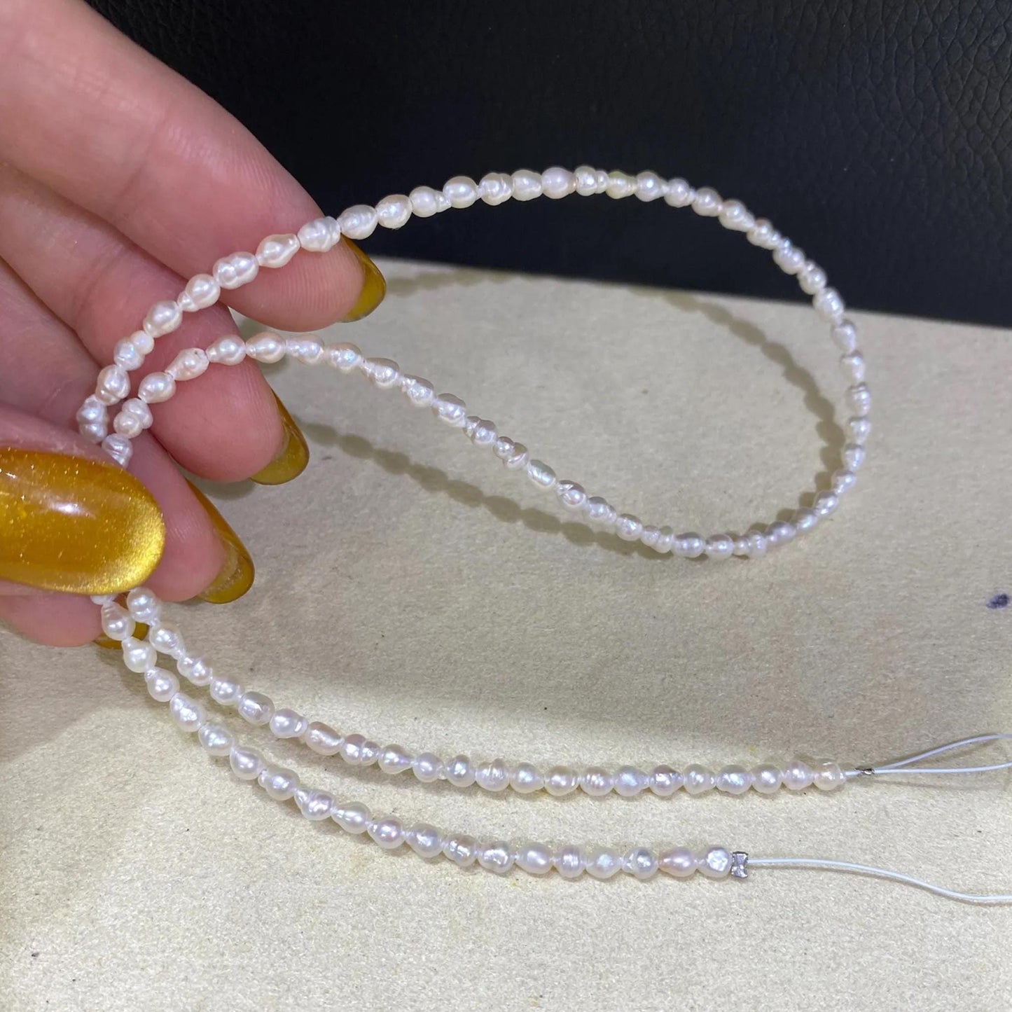 Natural Irregular Baroque Freshwater Pearl Beads Strand for Jewelry Making DIY, Small White Pearls for Necklace Bracelet, Tiny Nugget Beads