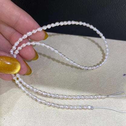 Natural Irregular Baroque Freshwater Pearl Beads Strand for Jewelry Making DIY, Small White Pearls for Necklace Bracelet, Tiny Nugget Beads