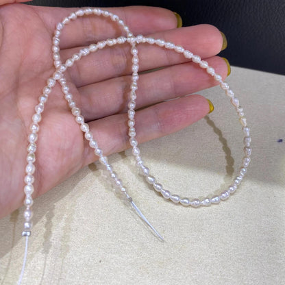 Natural Irregular Baroque Freshwater Pearl Beads Strand for Jewelry Making DIY, Small White Pearls for Necklace Bracelet, Tiny Nugget Beads