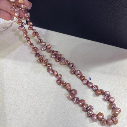 Gefärbte Barock Süßwasserperlen in Blütenform für DIY Schmuck, Unregelmäßige Nugget Perlen in Violettbronze für Armband oder Kette