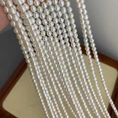 Natural Baroque Freshwater Pearl Beads Strand for Jewelry Making, Irregular White Rice Drop Pearls DIY Craft Supplies, Chunky Nugget Style