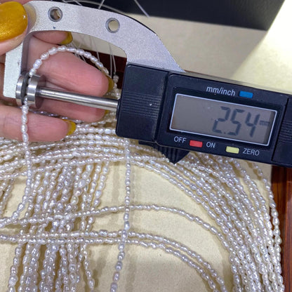 Tiny Barock Süßwasserperlen Strang für Schmuckherstellung, natürliche unregelmäßige weiße Reisform Perlen DIY Zubehör