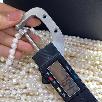 Natural Baroque Freshwater Pearl Beads Strand for Jewelry Making, Irregular White Rice Drop Pearls with Organic Rings DIY Supplies