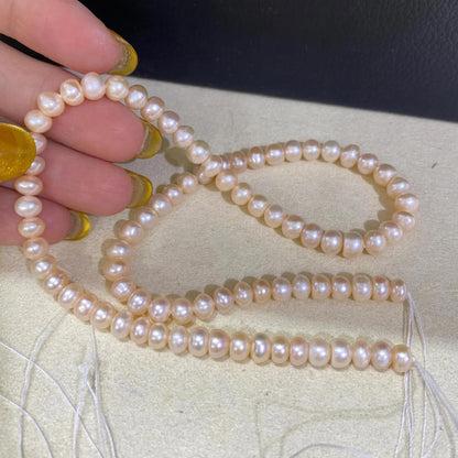 Natürliche Süßwasserperlen Strang für Schmuckherstellung, Barock Oval Perlen in Pfirsich Orange, DIY Schmuck Zubehör kleine Beads