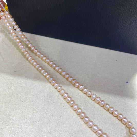 Natürliche Süßwasserperlen Strang für Schmuckherstellung, Barock Oval Perlen in Pfirsich Orange, DIY Schmuck Zubehör kleine Beads