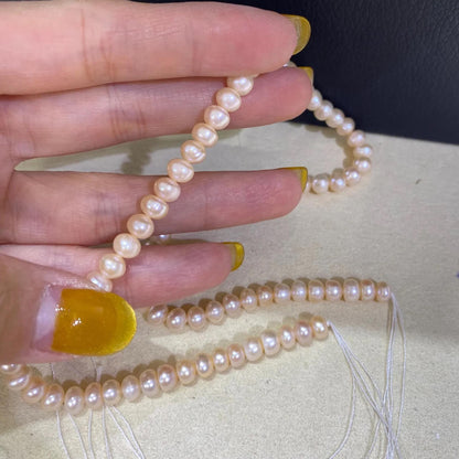 Natürliche Süßwasserperlen Strang für Schmuckherstellung, Barock Oval Perlen in Pfirsich Orange, DIY Schmuck Zubehör kleine Beads