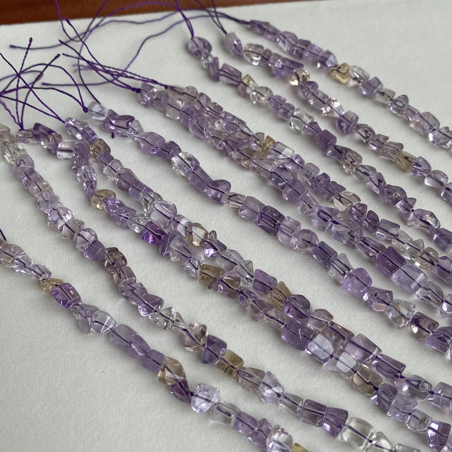 Ametrin Chips Perlen Naturstein Amethyst Edelstein DIY Schmuckherstellung Boho Bastelperlen Heilstein für Armband Kette