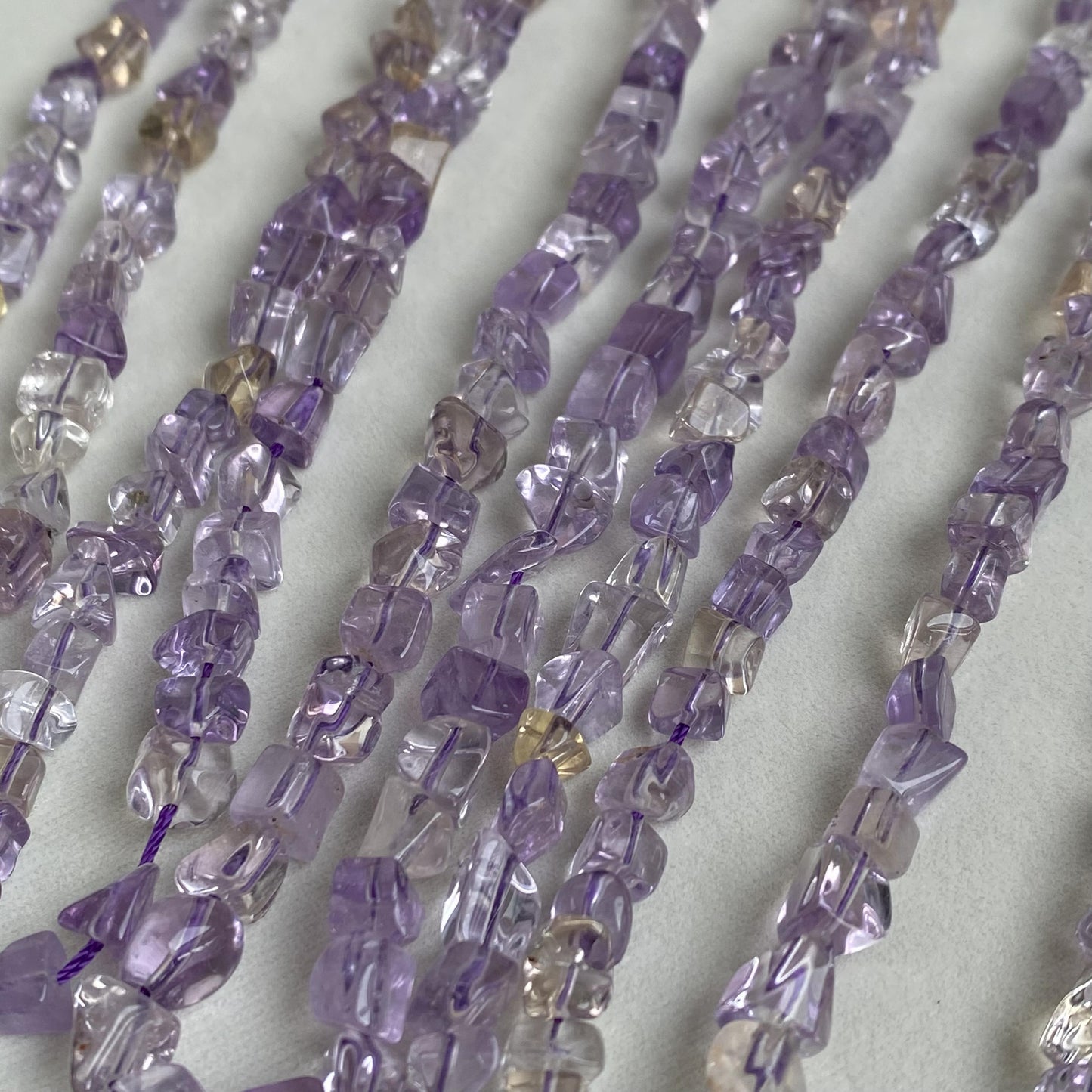 Ametrin Chips Perlen Naturstein Amethyst Edelstein DIY Schmuckherstellung Boho Bastelperlen Heilstein für Armband Kette