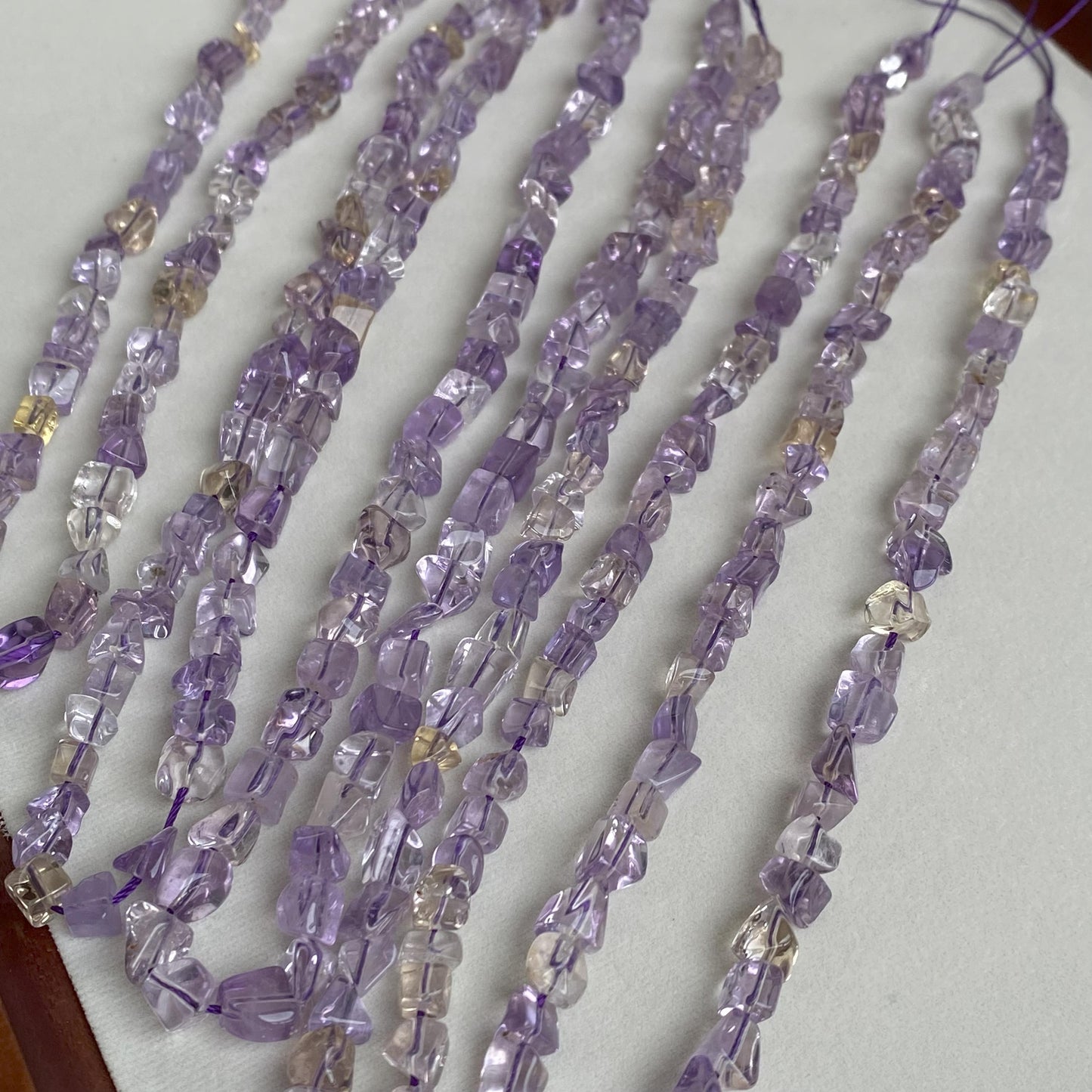 Ametrin Chips Perlen Naturstein Amethyst Edelstein DIY Schmuckherstellung Boho Bastelperlen Heilstein für Armband Kette