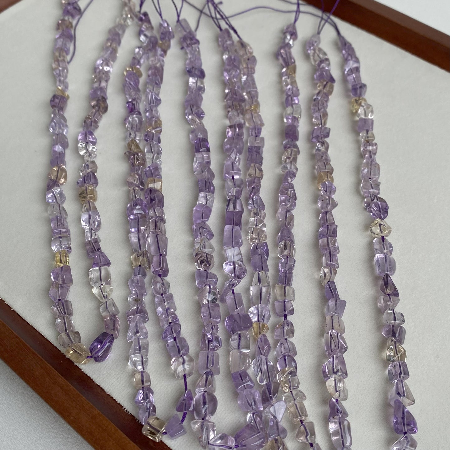 Ametrin Chips Perlen Naturstein Amethyst Edelstein DIY Schmuckherstellung Boho Bastelperlen Heilstein für Armband Kette