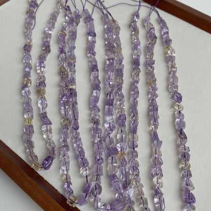 Ametrin Chips Perlen Naturstein Amethyst Edelstein DIY Schmuckherstellung Boho Bastelperlen Heilstein für Armband Kette
