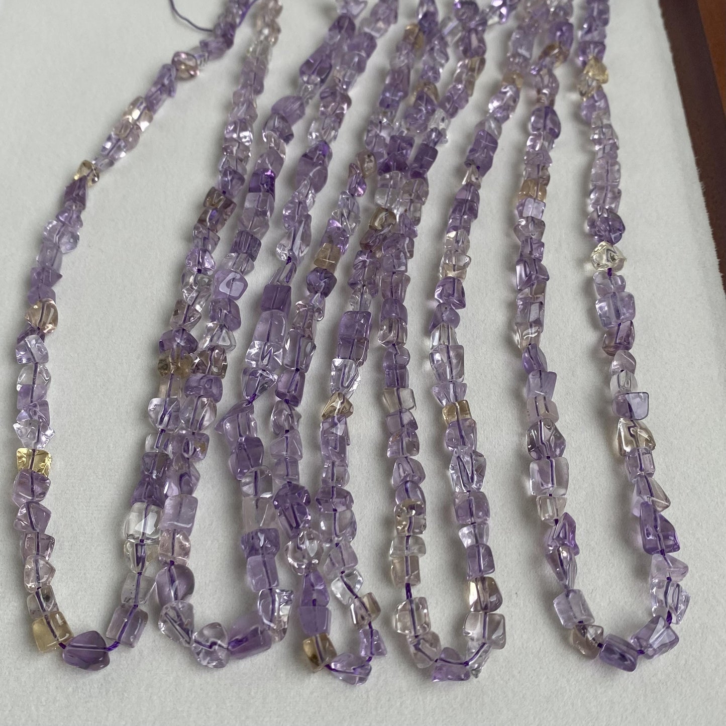 Ametrin Chips Perlen Naturstein Amethyst Edelstein DIY Schmuckherstellung Boho Bastelperlen Heilstein für Armband Kette