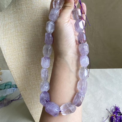 Natürliche Amethyst Perlen Nuggets, lila Kristall Steine für Schmuckherstellung, Boho DIY Bastelperlen, facettierte Edelsteine Strang
