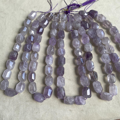 Natürliche Amethyst Perlen Nuggets, lila Kristall Steine für Schmuckherstellung, Boho DIY Bastelperlen, facettierte Edelsteine Strang