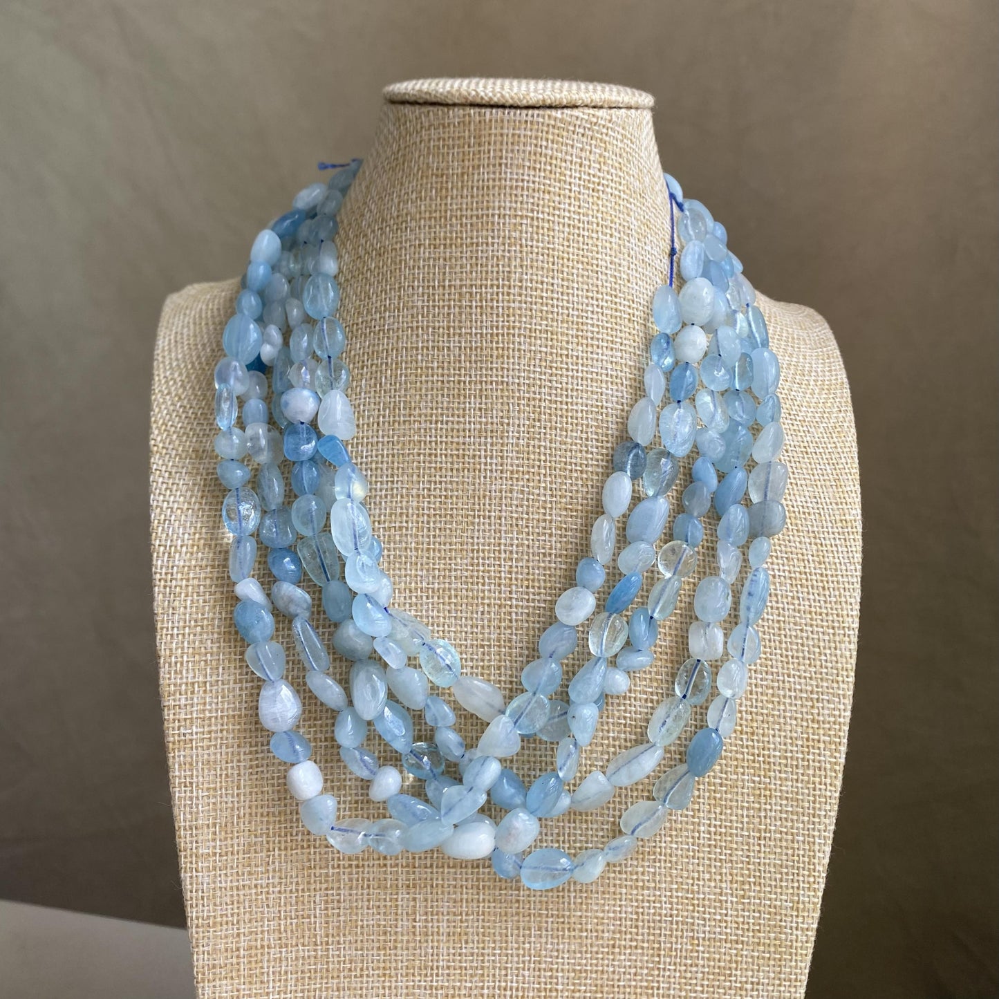 Natürliche Aquamarin Nugget Perlen, blaue Kristallsteine für Schmuckherstellung, Boho DIY Armband Halskette, große unregelmäßige Perlen