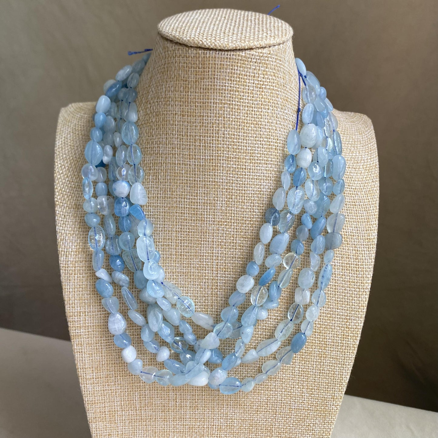 Natürliche Aquamarin Nugget Perlen, blaue Kristallsteine für Schmuckherstellung, Boho DIY Armband Halskette, große unregelmäßige Perlen